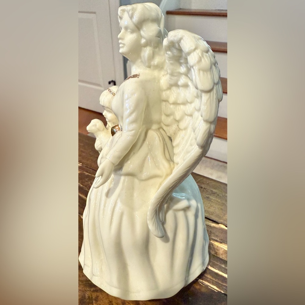 Formalities by Baum Bros Musical Porcelain White Gold Trim Angel Figurine - Picture 2 of 7